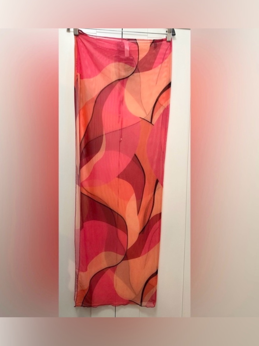 Women's Red and Orange Swim Cover-Up Skirt Sz XL NEW! By Forplay